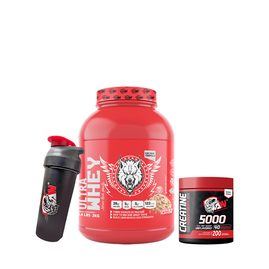 PACK ULTRA WHEY 2KG + CREATINE MONOHYDRATE 200G + SHAKER