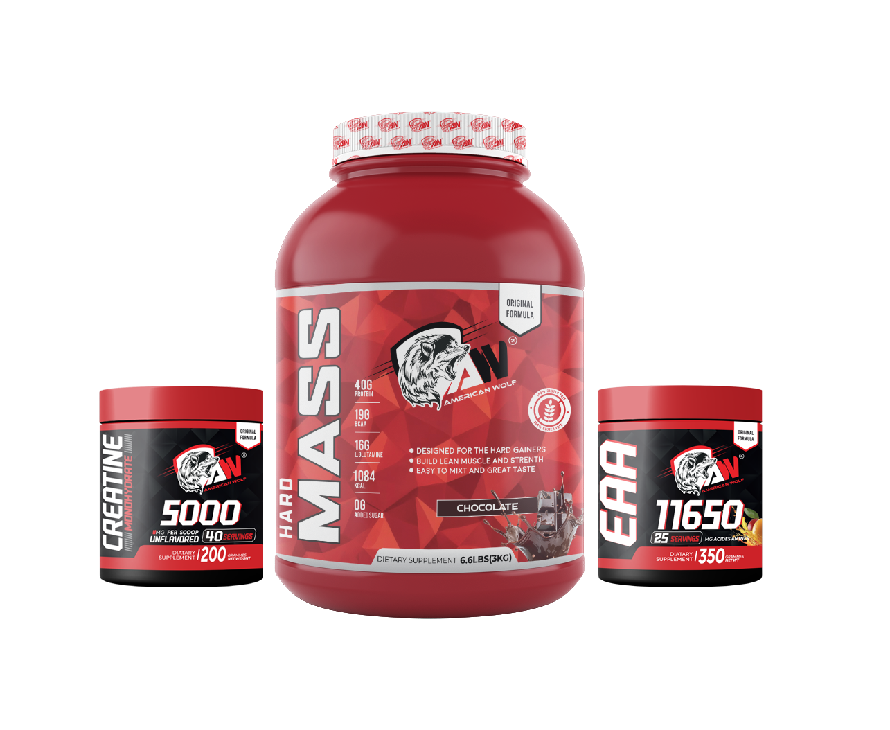 PACK HARD MASS 3KG + EAA 350G + CREATINE MONOHYDRATE 200G