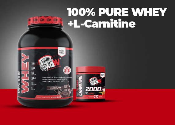 promo 100% pure whey + l-carnitine american wolf