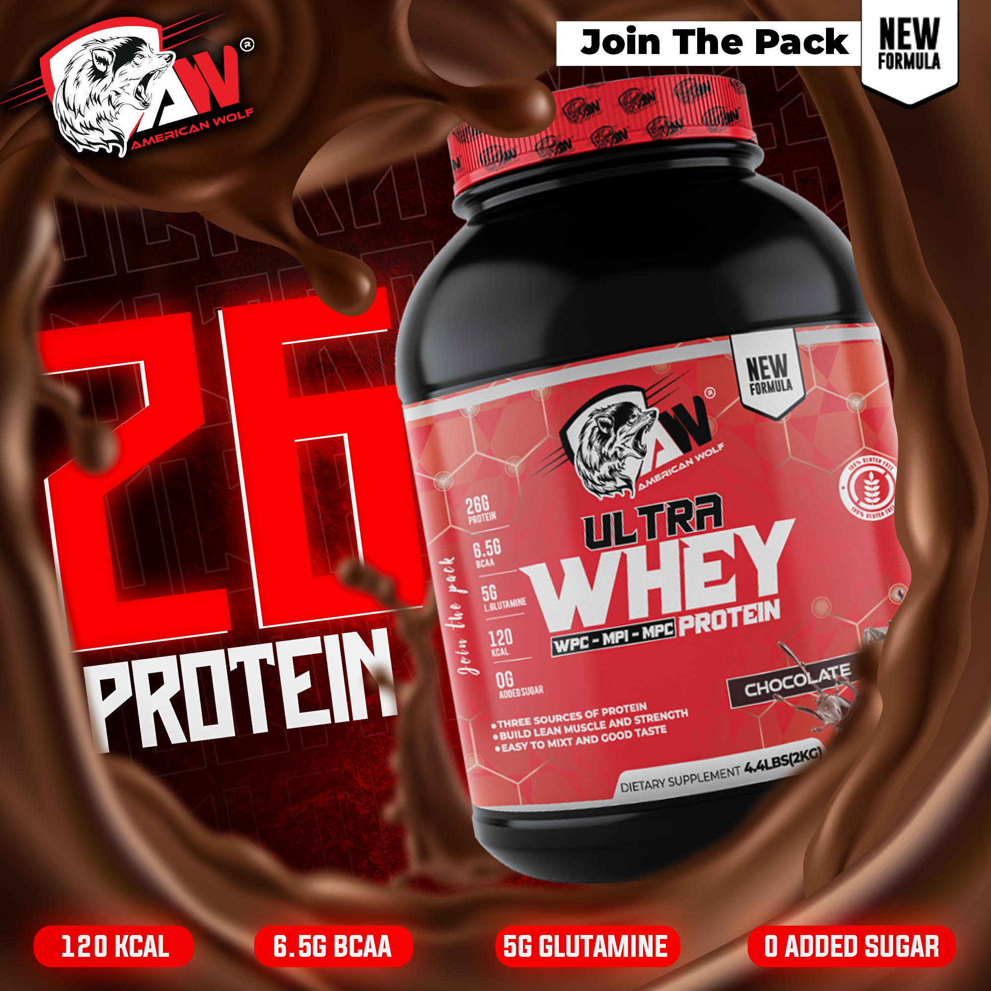 ultra whey 2kg american wolf